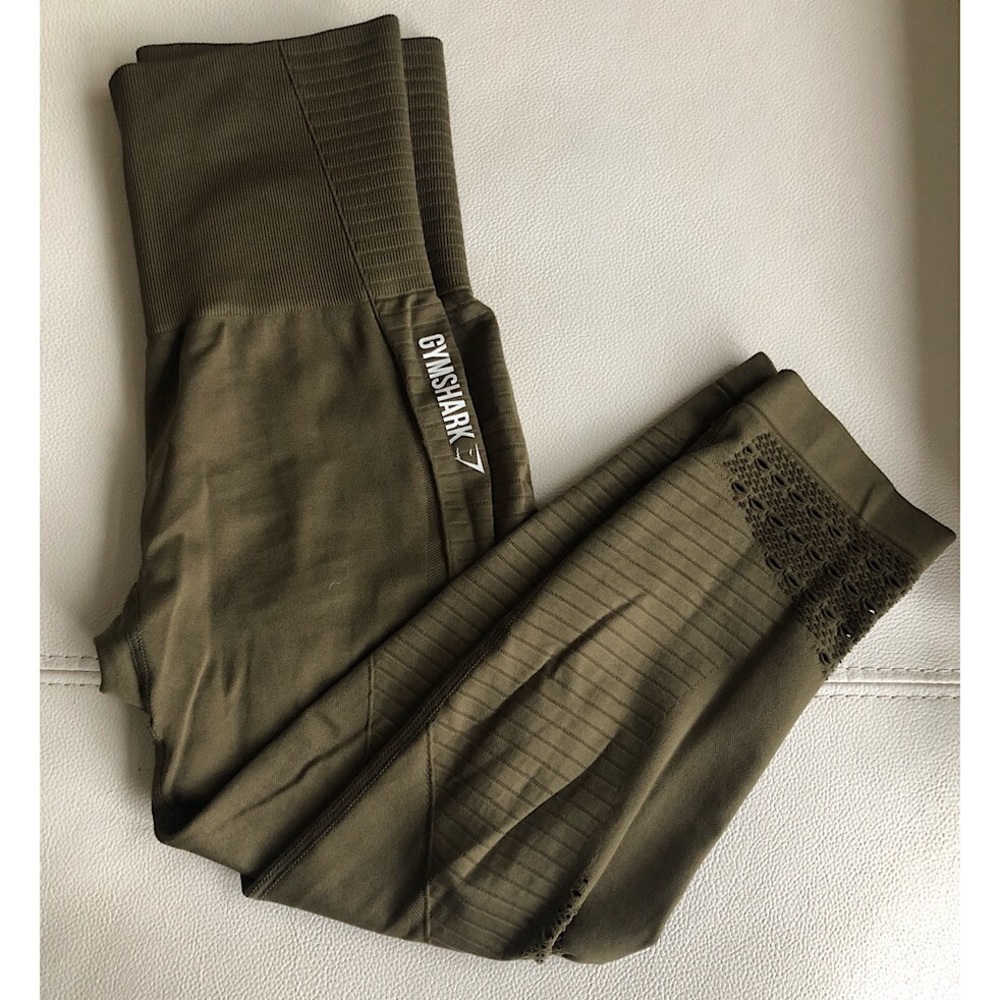Gymshark energy seamless khaki crop leggings